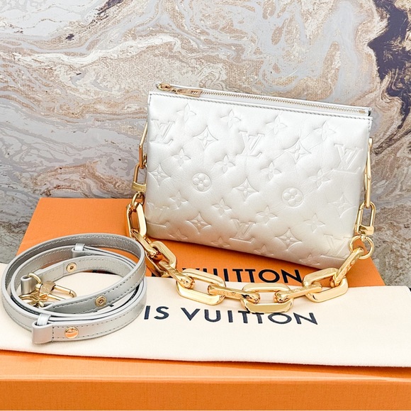 Louis Vuitton Coussin BB Monogram Silver Lambskin Embossed Crossbody Bag - Picture 12 of 12